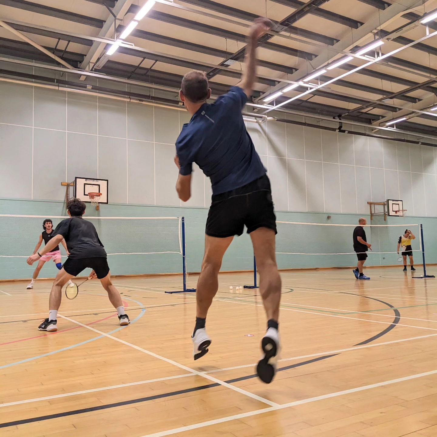 person playing badminton